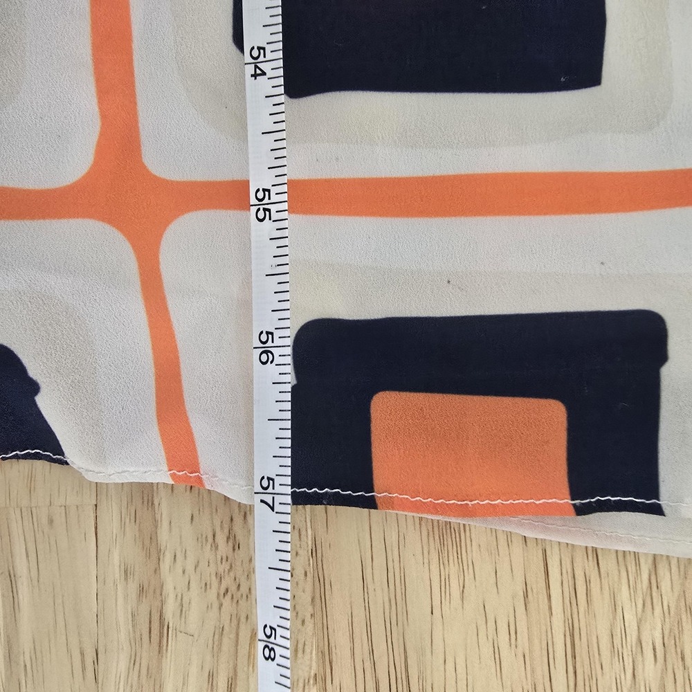 Hutch Wrap Maxi Dress Womens XS White Orange Geometric Long Sleeve Belted V Neck - Picture 7 of 12